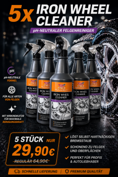 IRON WHEEL CLEANER 5 x 1 L Sprühflasche "exclusiv product"